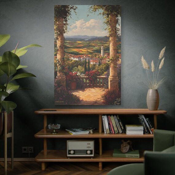 Stretched Canvas Print: Serene Landscape Art for Home Decor, Wall Art, Gift for Nature Lovers, Italian Countryside Decor