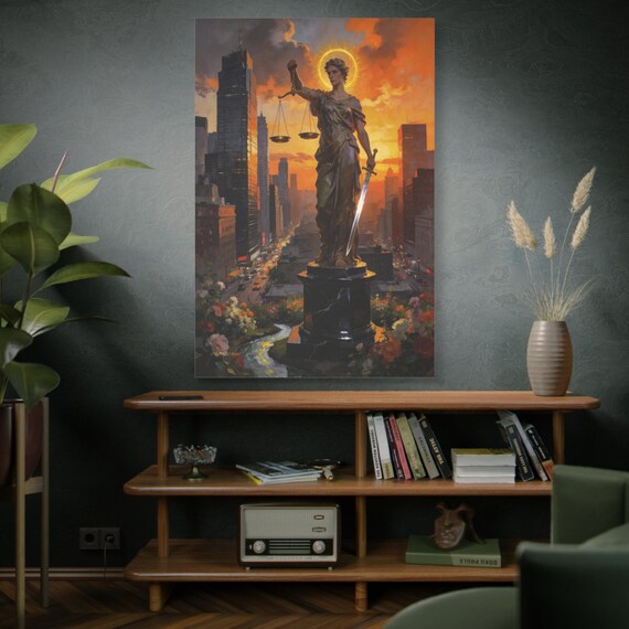 Guardian of Justice: Lady Justice Canvas