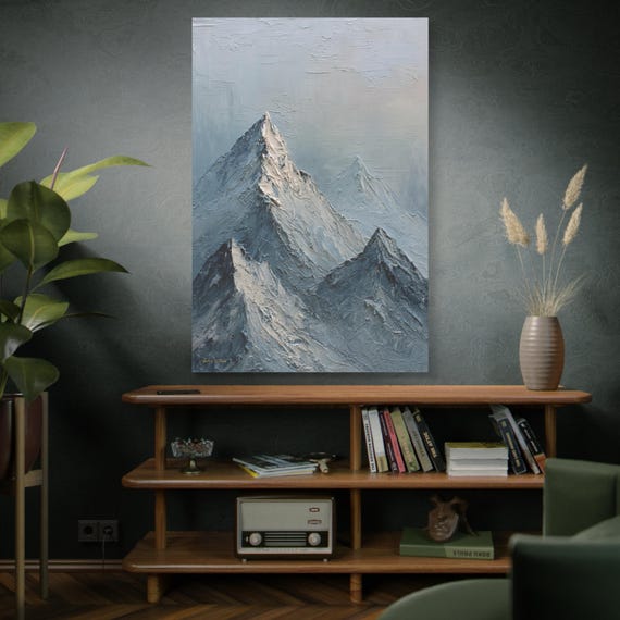 Silent Peaks, Landscape Matte Canvas Art Print, Home Decor, Wall Art, Nature Artwork, Gift for Nature Lovers, Living Room Decoration