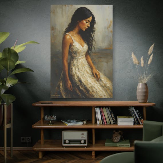 Quiet Grace (B), Art Canvas Print, Home Decor, Wall Art, Gift for Her, Feminine Touch, Gallery Style Decoration