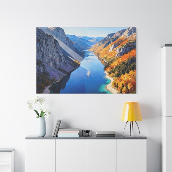 Autumn Valley Canvas Wall Art: Scenic Fall Landscape Print
