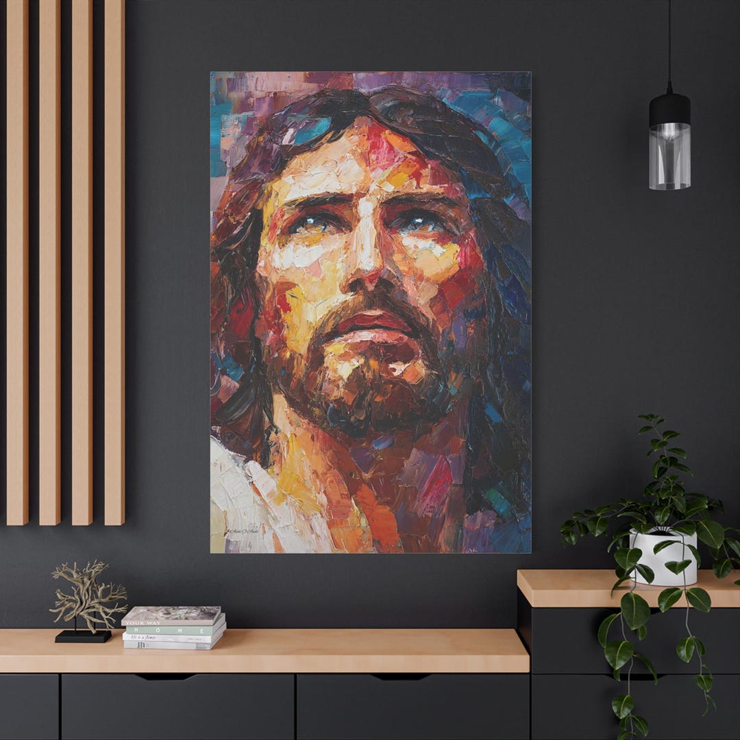 Jesus Christ Canvas Print - Modern Christian Wall Art - Impasto Jesus ...