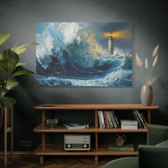 Canvas Art, Sentinel of the Storm, Nautical Wall Decor, Coastal Home, Ocean Photography, Beach Lover Gift, Waves Matte Print