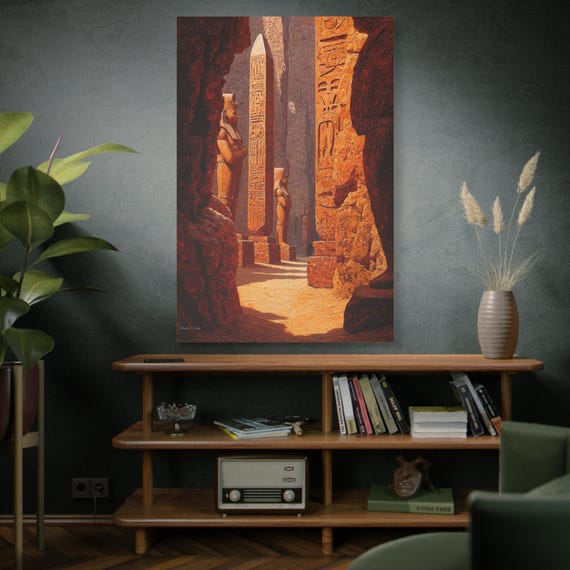 The Path of the Pharaohs, Egyptian Landscape Canvas Print, Stunning Wall Art, Home and, office Decor, Museum Vibes, Vintage Style