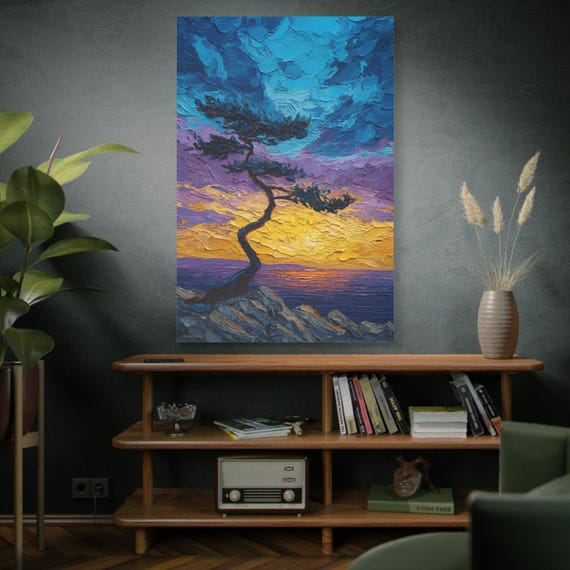 Resilience, Serene Sunset Canvas Art, Tranquil Home Decor, Wall Art for Nature Lovers, Perfect Gift for Art Lovers, Great for Living Rooms.