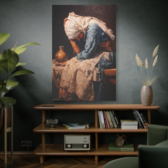 Burden of Life, Emotional Canvas Art Print, Stretched Wall Decor, Home Decor, Gift for Art Lovers, Inspirational Living Room Artwork.