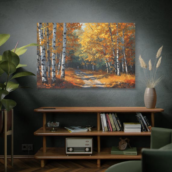 Whispering Grove, Autumn Landscape Canvas Print, Wall Art Decor, Home Decor, Gift for Nature Lovers, Fall Decoration, Room Aesthetic