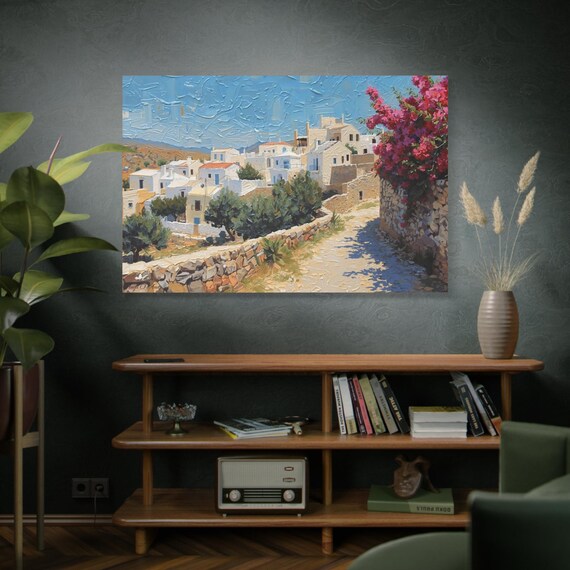 The Path to Tranquility, Canvas Wall Art, Floral Landscape Print, Home Decor, Art for Living Room, Gift for Housewarming, Wall Decoration