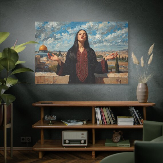 Jerusalem Light, Elegant Matte Canvas Wall Art, Serene Home Decor, Islamic Art, Inspirational Gift, Spiritual Wall Hanging, Women's Day