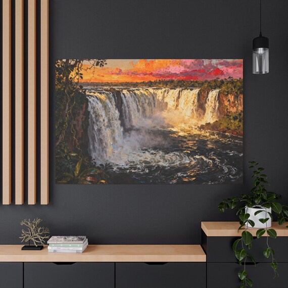 Stunning Iguazo Waterfall Canvas Print, Wall Art for Home Decor, Nature-Inspired Gift, Landscape Artwork, Office Decoration.