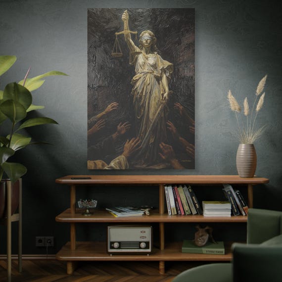 Impartiality of Justice, Matte Canvas Wall Art, Perfect for Law Students, Inspirational Office Decor, Law Office wall Decoration.