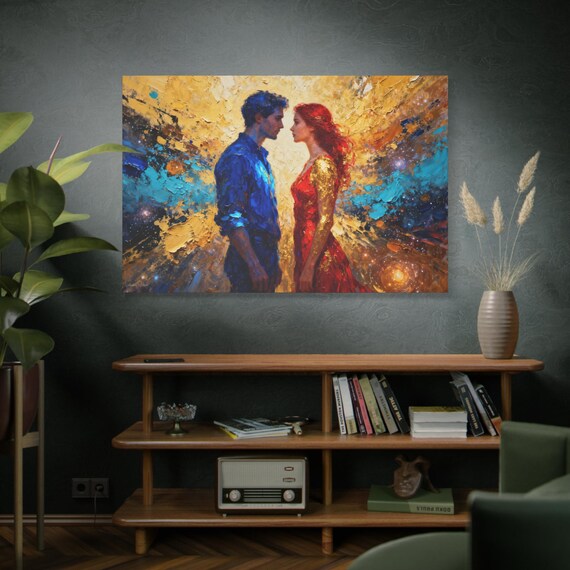Canvas Wall Art, Axis of Affection Print, Home Decor, Matte Stretched Canvas, 1.25 Inches, Gift for Loved One, Gallery Wrapped Painting
