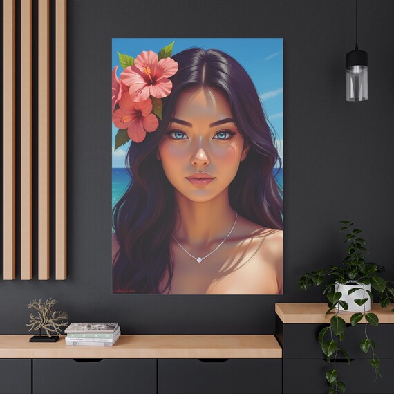 Tropical Serenity Canvas Wall Art: Elegant Floral Home Decor (40x60)