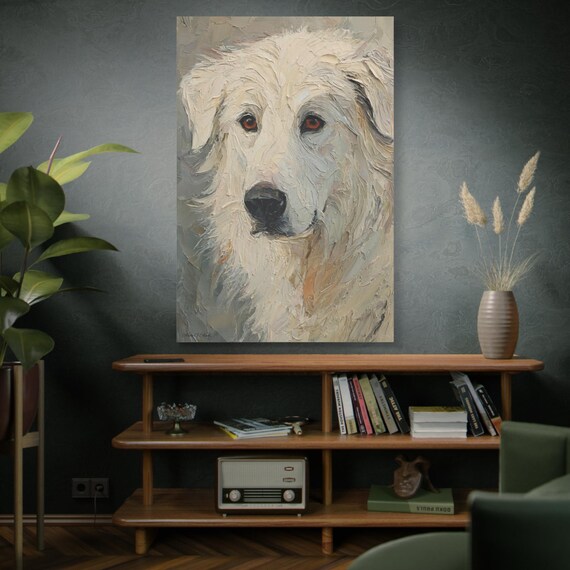 The Watchful One,  Art Print of a White Dog | Wall Decor, Pet Lover Gift, Home Accent, Animal Artwork, Dog Portrait