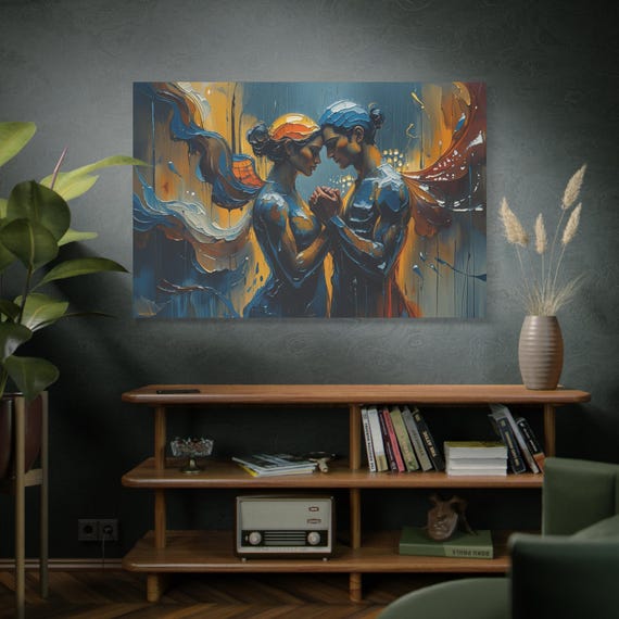 Concordia, Romantic Canvas Art Print, Elegant Wall Decor, Couple Artwork, Love Gift for Weddings, Anniversary, Home Decor