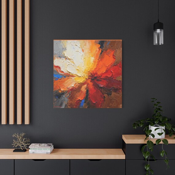 Vibrant Floral Canvas Art: Abstract Flower Wall Decor