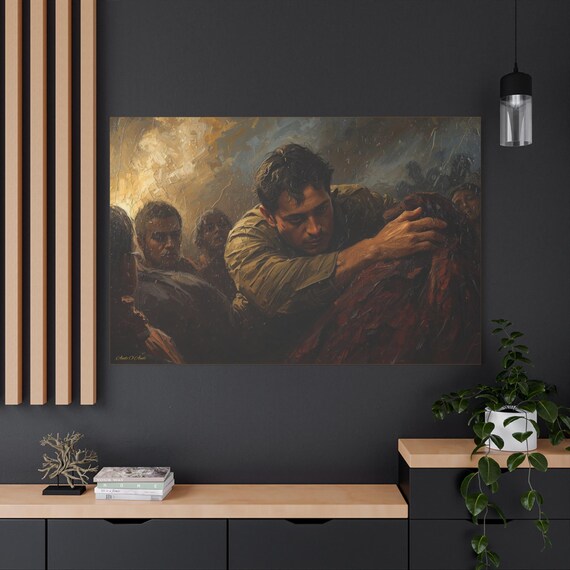 The Broken, Emotional Stretched Canvas Print, Home Decor, Inspirational Wall Art, Gift for Art Lovers, Thought-Provoking Artwork