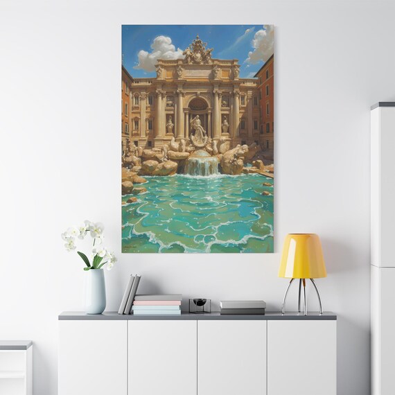 Trevi Fountain Canvas Art Print: Italian Landmark Home Decor