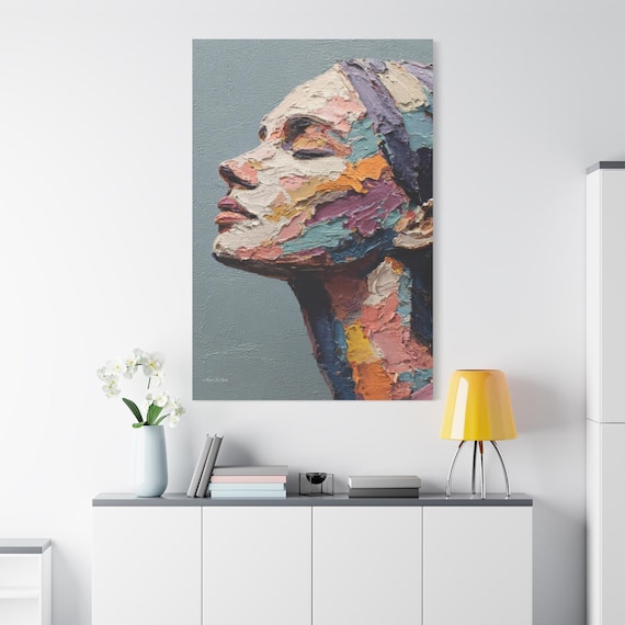 Fragmented Contemplation, Contemplation, Abstract Canvas Wall Art, Modern Home Decor, Unique Gift, Gallery-Style Print, Boho Wall Art.