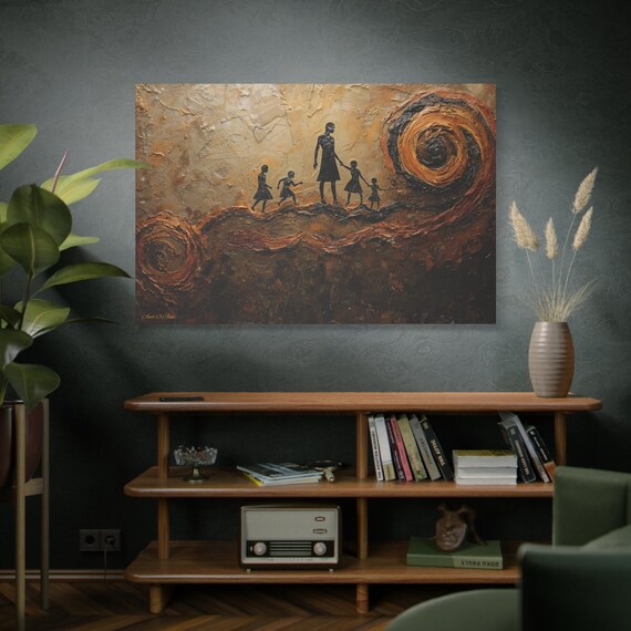 Threadwalkers, Abstract Family Journey Canvas Wall Art, Inspirational Home Decor, Art for Living Room, Family Gift, Gallery Wall Decor
