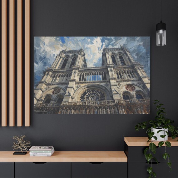 Notre Dame Canvas Print: Vintage Paris Architecture, Gallery Wall Art