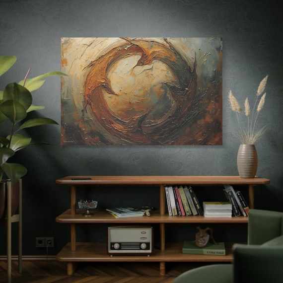 Abstract Circle Canvas Art Print, Impasto Texture