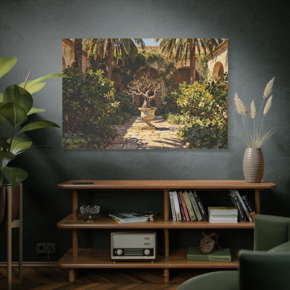 Botanical Garden Canvas Wall Art: Serene Nature Print