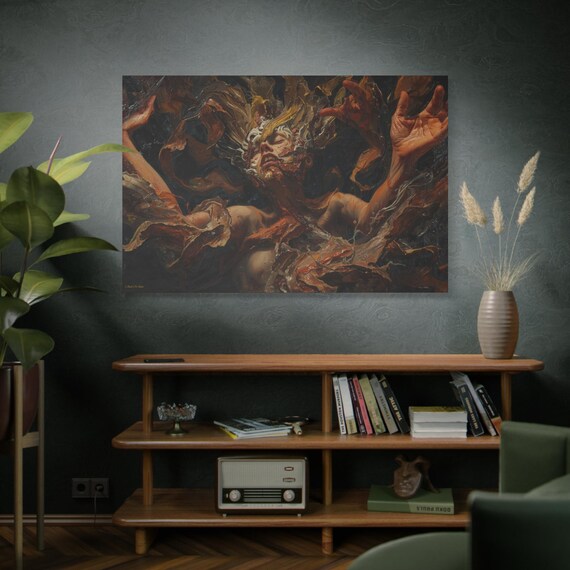 Release by Fire, Artistic Canvas Wall Art, Home Decor, Unique print Gift, Modern Artwork, Living Room Decoration, Gallery Wall Piece