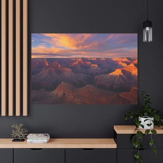Grand Canyon Sunset Canvas Wall Art: Nature Home Decor