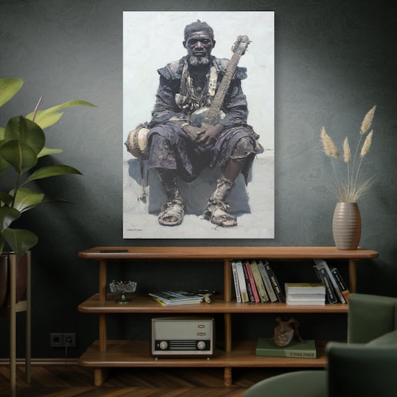 The Griot's, Canvas Wall Art, The Griot's Rest, African American Home Decor, Matte Print, Stretched Canvas, 1 25", Black History Art.