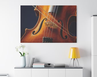 Violin Art Canvas Print, Classical Music Wall Decor, Gift for Musicians, Home Office Aesthetic, Music Lover's Art