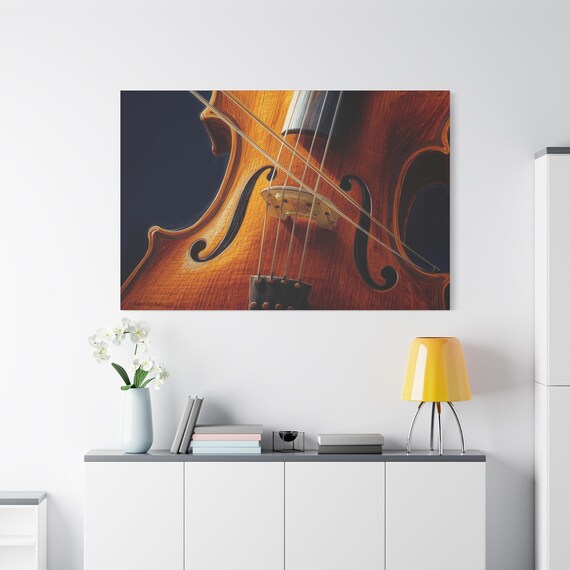 Violin Art Canvas Print, Classical Music Wall Decor, Gift for Musicians, Home Office Aesthetic, Music Lover's Art