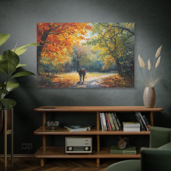 Autumn Embrace Canvas Wall Art: Cozy Fall Decor