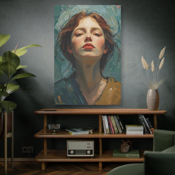 Quiet Power, Elegant Stretched Canvas Art Print, Feminine Wall Decor, Gift for Art Lovers, Home Decor, Serenity Vibes