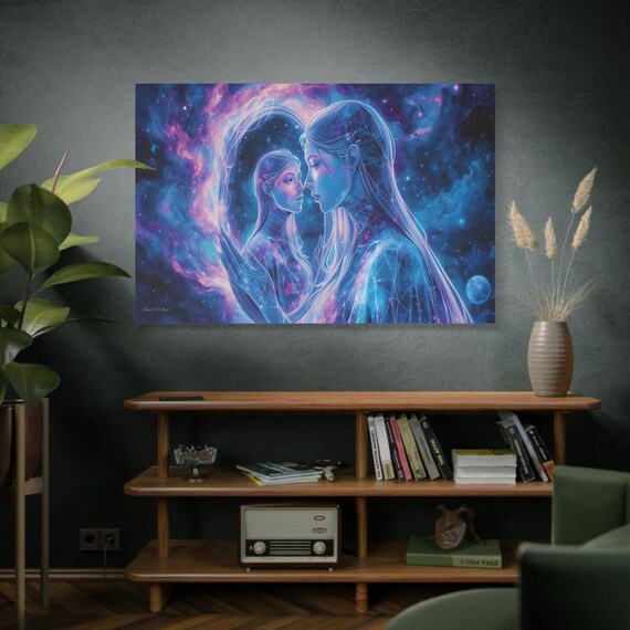 Celestial Reflection, Canvas Art Print, Dreamy Wall Decor, Celestial Home Decoration. Cosmic Wall Decor, Fantasy Wall Art.