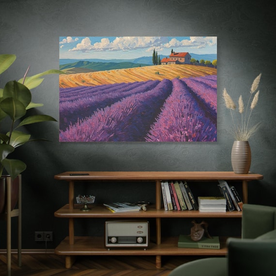 Lavender Field Canvas Print, Wall Art for Home Decor, Rustic Farmhouse Decor, Nature Inspired Artwork, Gift for Art Lovers