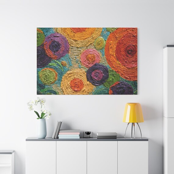 Celestial Tapestry, Colorful Circle Wall Art, Abstract Canvas Decor, Vibrant Home Accent, Art for Living Room, Gift for Art Lovers