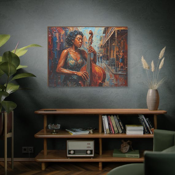 Teal Sonata is a Vibrant Jazz Canvas Art Print, Music Decor, Gift for Music Lovers, Home Wall Art, Jazz Festival Decoration