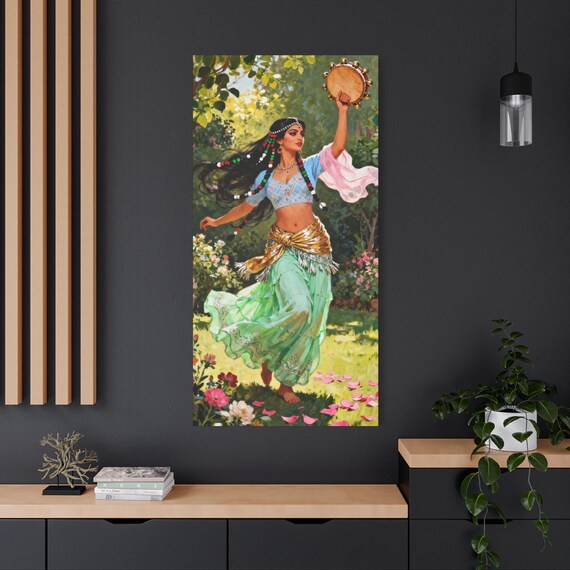 Bohemian Dancer Canvas Print: Colorful Ethnic Wall Art