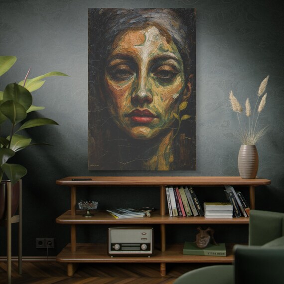 Growth in Shadow, Canvas  print Artwork, Abstract Portrait, Home Decor, Wall Art, Gift for Art Lovers, Contemporary Art, Unique Wall Decor