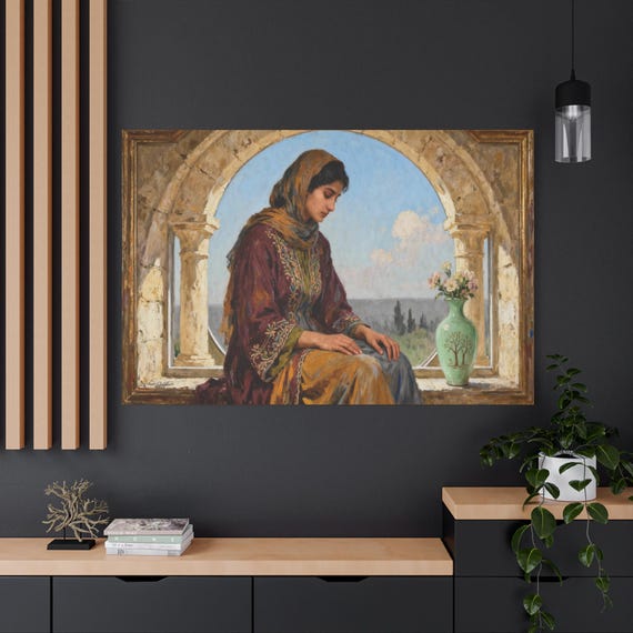 Quiet Reflection, Canvas Wall Art, Vintage Decor for Living Room or Office, Home Aesthetic, Serene Art, Matte Stretched Print.