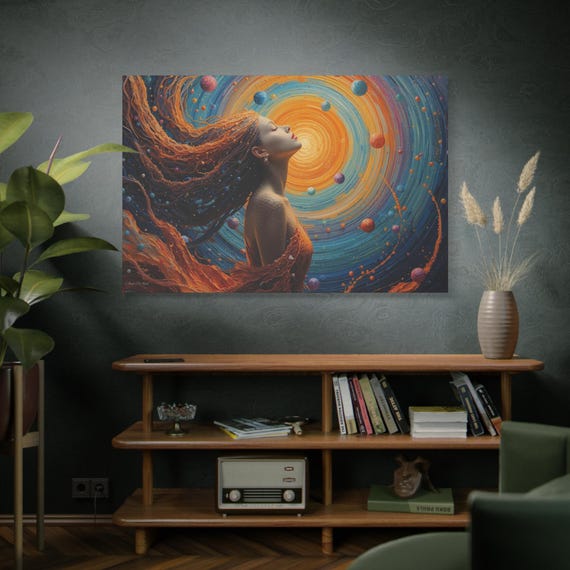 Solaris Requiem,  Abstract Art Canvas print, Colorful Wall Décor for Home, Bohemian Style, Spiritual Vibes, Modern Wall Art.