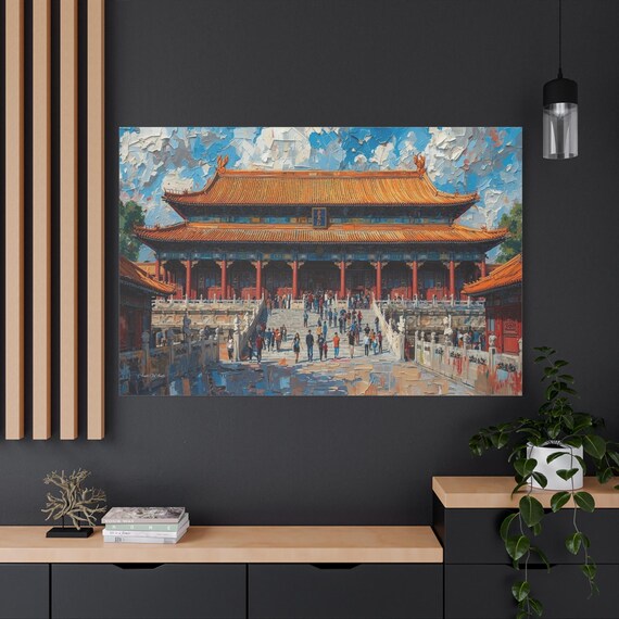 Forbidden City Canvas Print - Beijing Palace Art - Chinese Architecture Print - Impasto Travel Decor - Asian History Gift - Imperial Hall