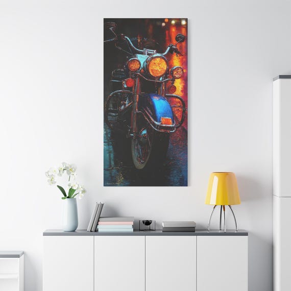 Vintage Motorcycle Canvas Art: Inspirational Biker Home Decor