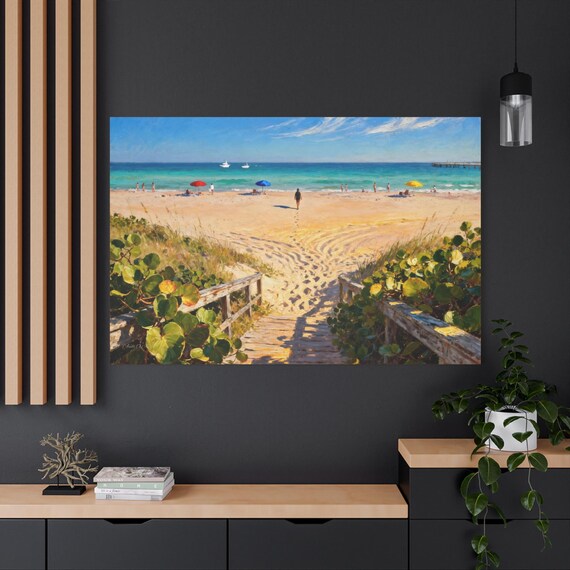 Canvas Art Print, Path to the Sea, Coastal Decor, Beach Scene, Ocean Artwork, Home Improvement, Gift for Beach Lovers