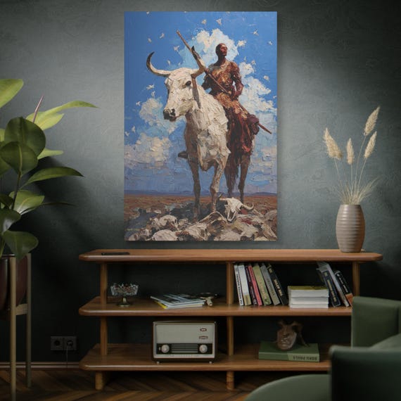 Conqueror of the Plains, Artistic Canvas Wall Art, Vintage Cowpoke Canvas, Home Decor, Gift for Cowboy Lovers, Rustic Wall Decor