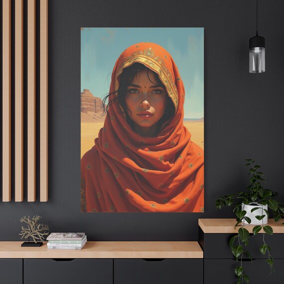 Desert Portrait Canvas Print: Boho Home Decor, Elegant Wall Art