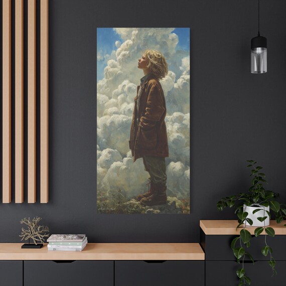 Cloud Child Matte Canvas Art Print: Inspirational Kids Room Decor