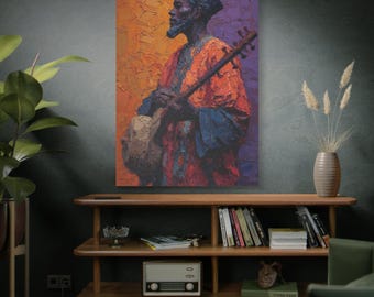 Impresión en lienzo con tonos de músico, arte estirado mate, 1,25 pulgadas, decoración de pared, regalo para amantes de la música, obra de arte de músico, decoración musical para el hogar