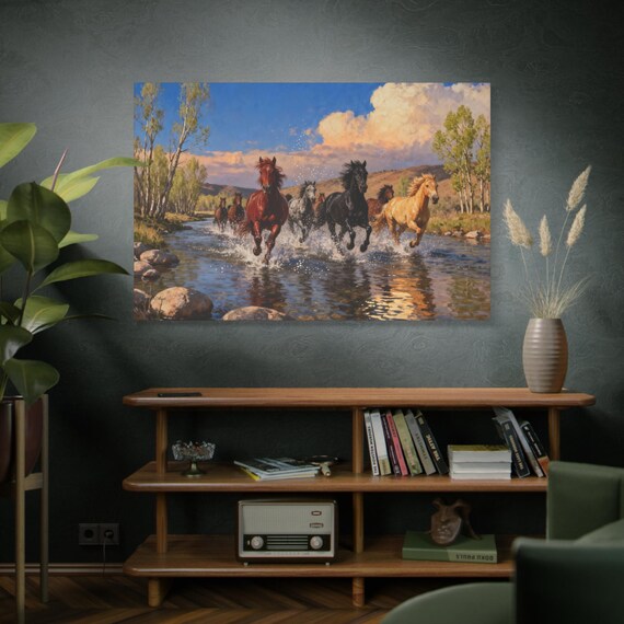 Majestic Wild Horses Canvas Print: Equestrian Wall Art